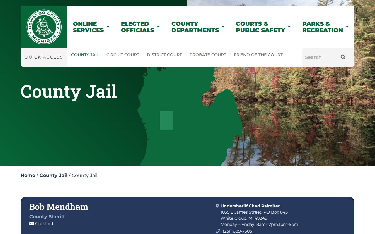 Newaygo County Jail release contact and facility information