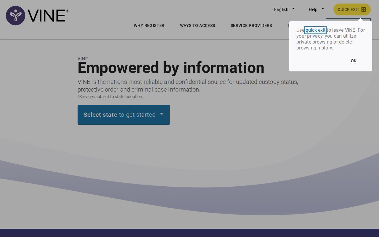 Newaygo County VINELink inmate search state selection